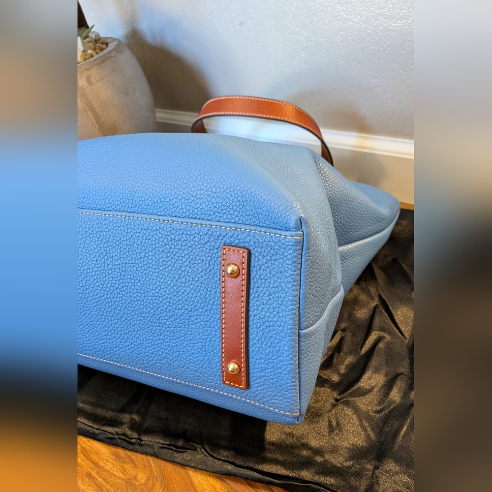 Dooney & Bourke Pebble Leather Grain Emily Tote in AZURE - NWOT - MSRP $368 - Picture 5 of 10